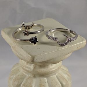 Sterling silver moon rings